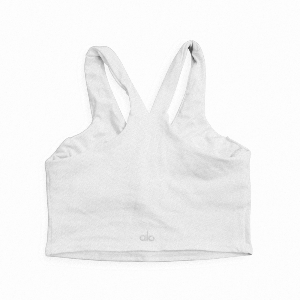 ALO Women's White Airbrush Real Bra Tank - Size S - Picture 4 of 6